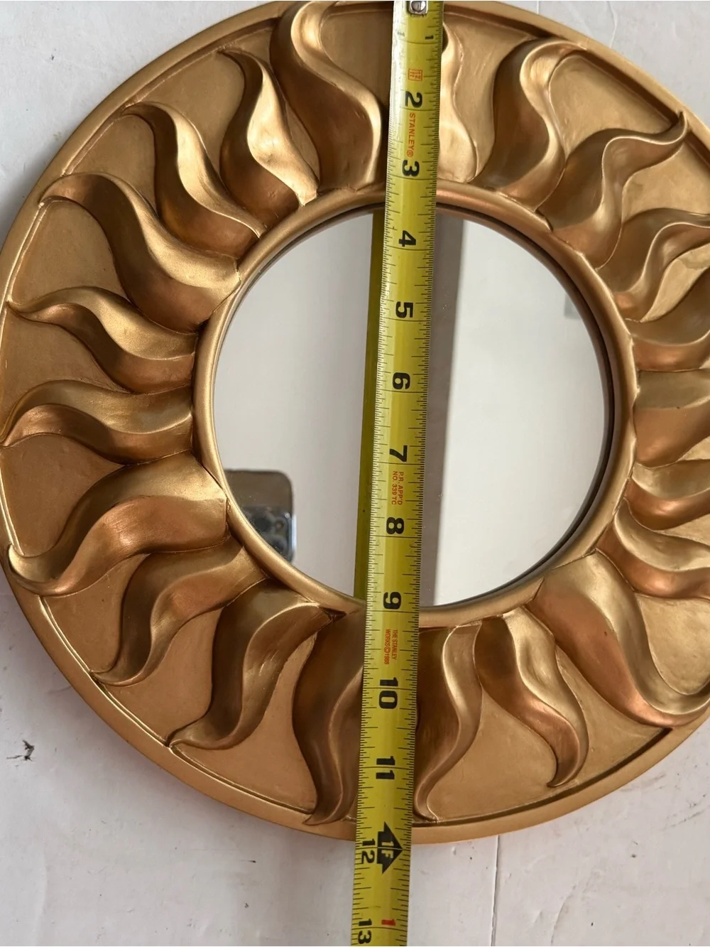 Gold Sunburst Round Wall Mirror - Decorative Home Wall Decor